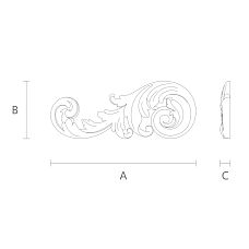 Elegant wood carving N-120L drawing