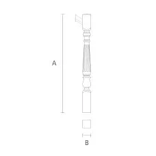 Drawing of a Classic Carved Wooden Stair Post