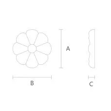 Carved Rosette R-060 as a Decorative Element Drawing