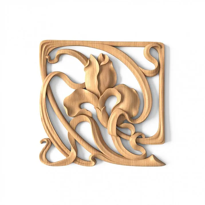 Wooden Decorative Element with Wood Carving N-273L