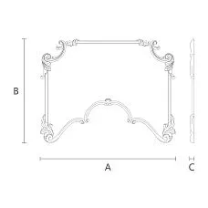 N.VRS-003 carved appliqu&eacute;s &ndash; elegant decor set made of wood for furniture and doors. drawing