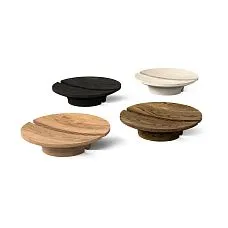 Painted semi-circular wooden furniture handles