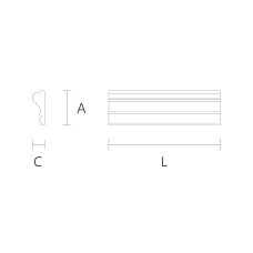 Drawing of molding from solid wood with carved pattern MLD-003