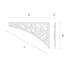 Carved Insert N-177R - Wooden Decor Drawing