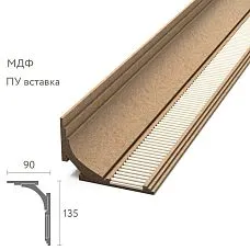 Crown made of MDF with polyurethane insert KZ-014 in modern style