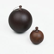 SUV-002 Christmas balls made of natural wood: zebrawood, beech, wenge, and walnut, handcrafted decorations