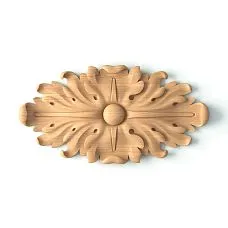 Carved Rosette from Oak R-069