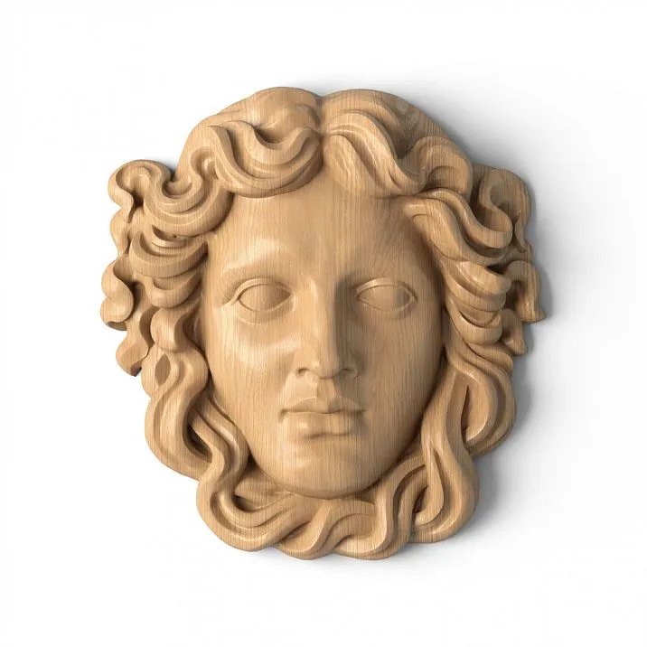 Interior decoration, carved wooden maskron M-018