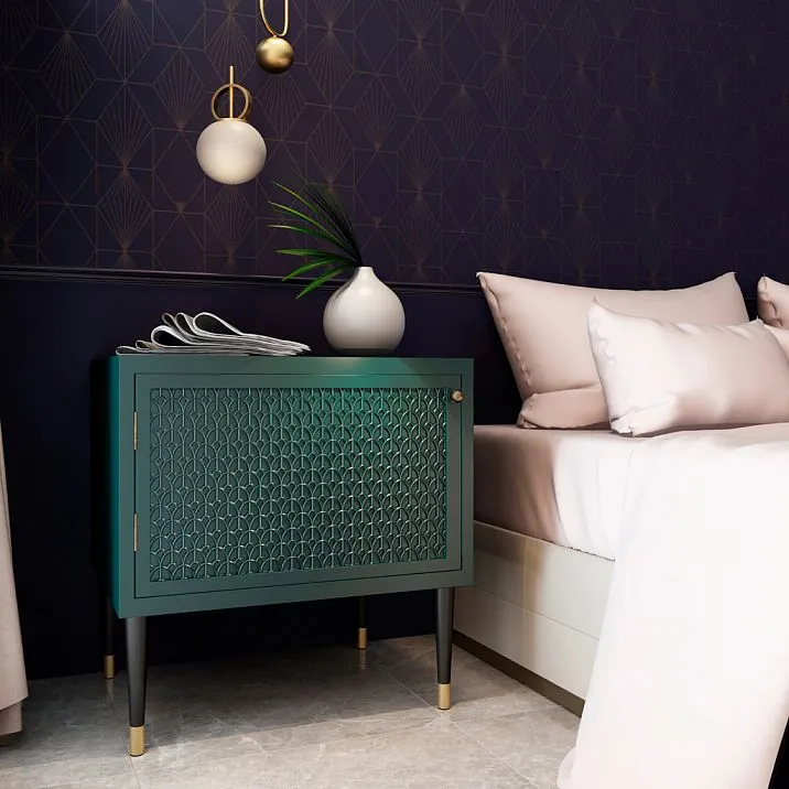 Тумба с деревянными ножками MN-148 в спальне