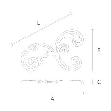 Carved Insert N-283L wood drawing
