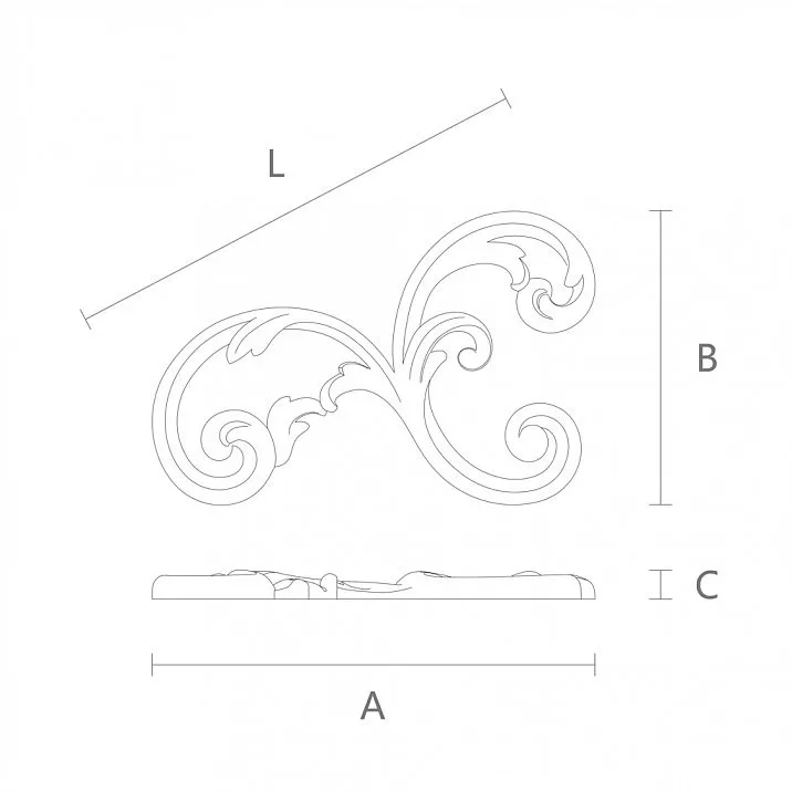 Carved Insert N-283L wood drawing