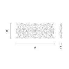 Carved inlay IKN-013 &mdash; drawing of church wood carving