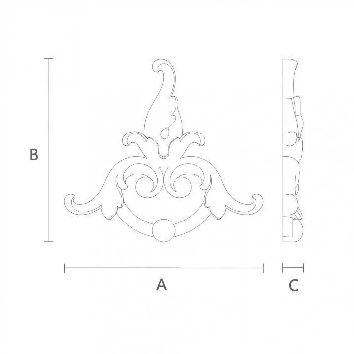 Carved wooden inlay N-302 drawing