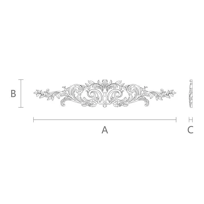 Carving element N.VRS-013 for classic interior, drawing