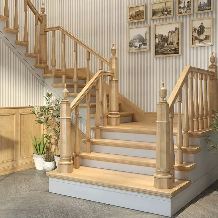 Wooden Stair Posts in Interior - Photos