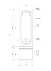 Wooden carved decoration - decorative set C-003-3 drawing