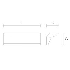 Molding MLD-039 &ndash; dimensions scheme 36&times;36&times;2400 mm