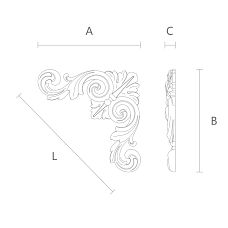 Wooden inlay with Baroque-style carving depicting the sun and flowers