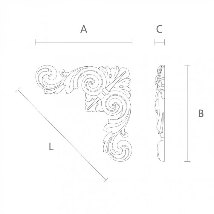 Wooden inlay with Baroque-style carving depicting the sun and flowers