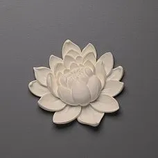 Lotus flower decoration on a chest of drawers in the interior, polyurethane relief NPU-491
