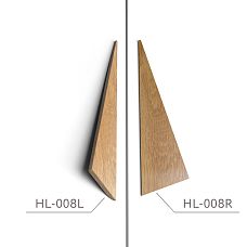 Wooden geometric handle for facade
