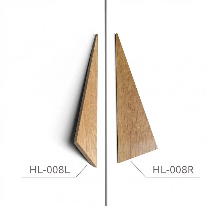 Wooden geometric handle for facade