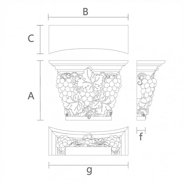 Capital for Interior Doors KL-035 drawing