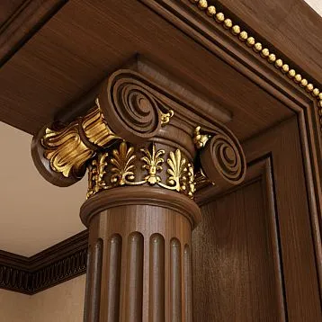 Carved capital KL-034 in solid oak