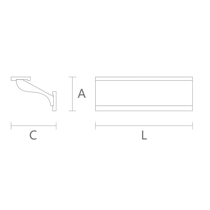 Wooden cornice KZ-012 79x105 mm, made of oak, beech, and MDF, drawing