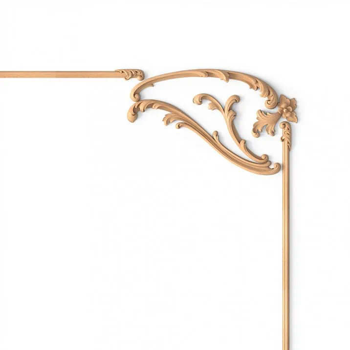 Carved decor with relief carving pattern of leaves and flowers