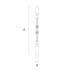 Wooden baluster L-027, drawing