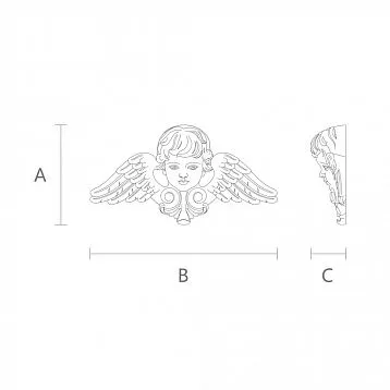 Carved maskron M-013 'Cherub' from oak &mdash; decorative element for church decor