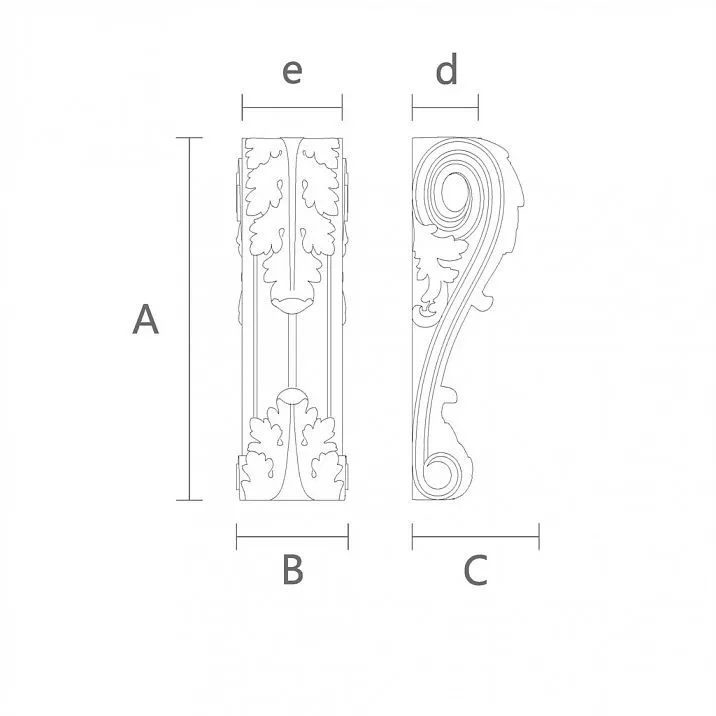 Interior decorative element - KR-008 bracket drawing