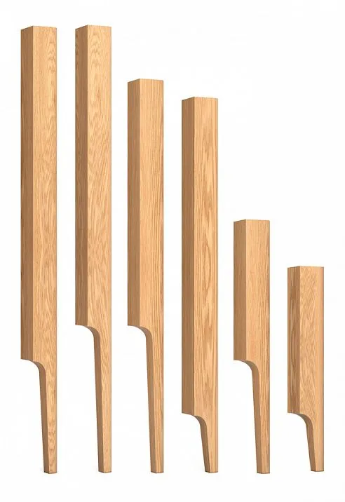 Geometric furniture leg MN-186-1 made of oak and beech for stylish interiors