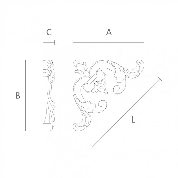 Solid Wood Inlay N-324 for Furniture and Facades, Diagram