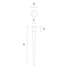 Wooden furniture leg drawing for a table