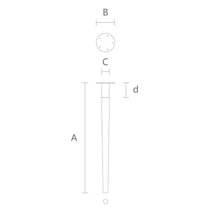 Wooden furniture leg drawing for a table