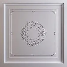 Decorative ceiling rosette CPU-066 made of polyurethane STAVROS 1250&times;1250 mm with relief ornament in classic style