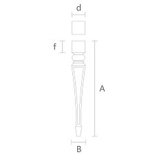 Drawing of oak legs for console