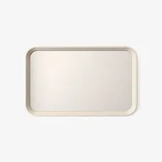 Detailed view of the Aurora 008-007 mirror frame with emphasis on natural wood texture