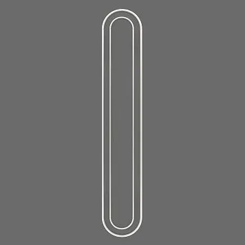 Комплект лепного декора CPU-3-4 из полиуретана — двойная арочная рамка, вид спереди, вытянутая форма 2300×408