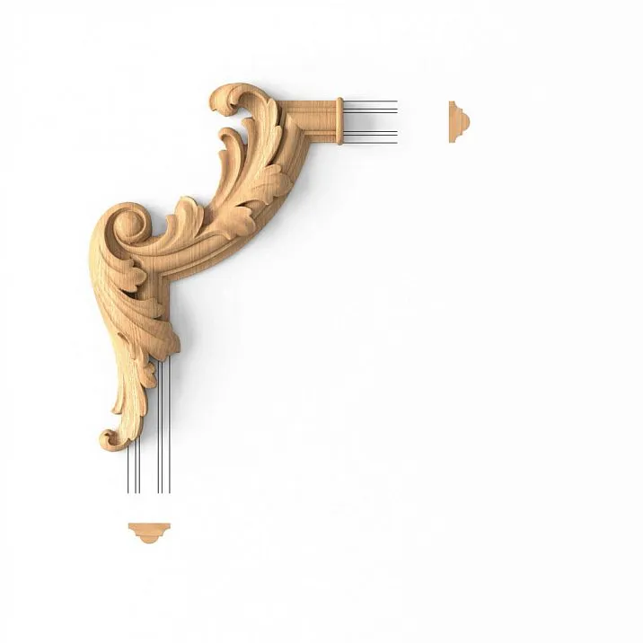 Carved applique MLD-2U-2L front view