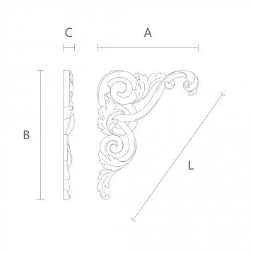 Накладка для мебели и фасадов из массива N-322L для декора мебели и фасадов
