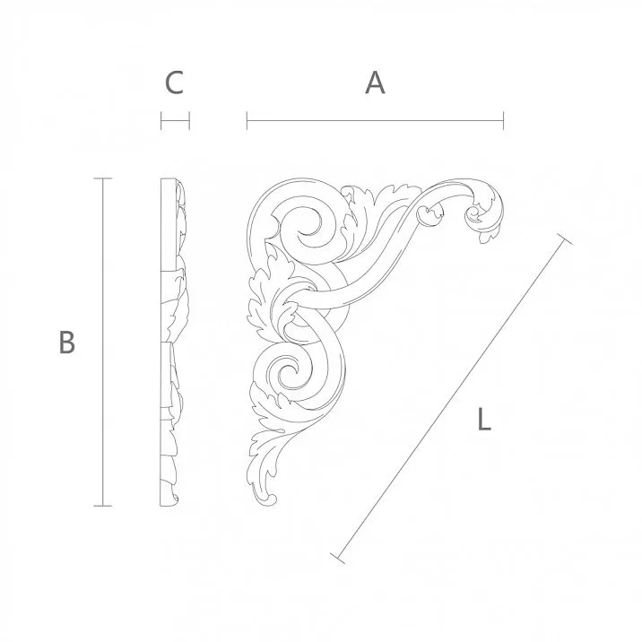 Insert for furniture and facades from solid wood N-322L drawing