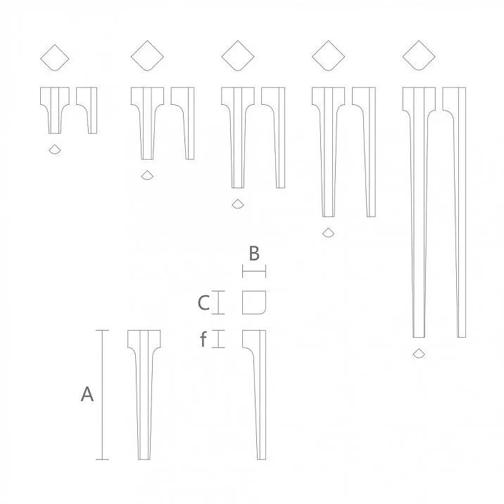 Vector drawing of leg MN-186