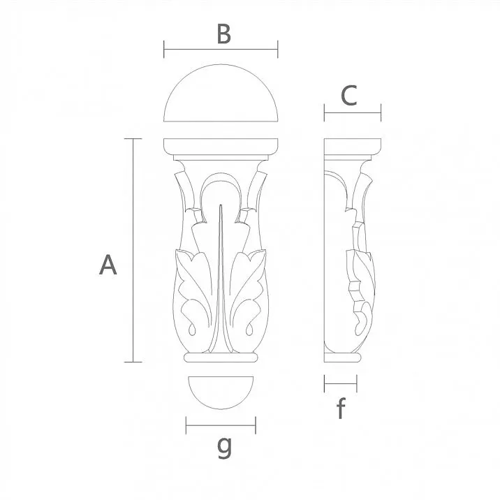 Carved Capital for Interior and Fa&ccedil;ade KL-031 Drawing