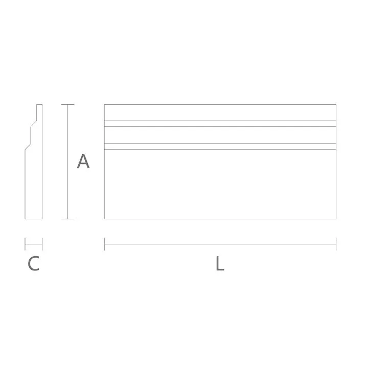Wooden baseboard/ceiling molding PLT-006 for classic and modern interior &ndash; drawing