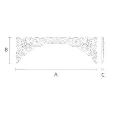 Elegant wooden carved insert for interior design drawing