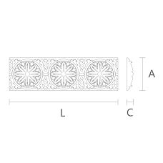 Decorative molding K-067 made of natural wood