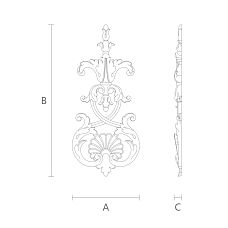 Carved wooden inlay N-093 in rustic style
